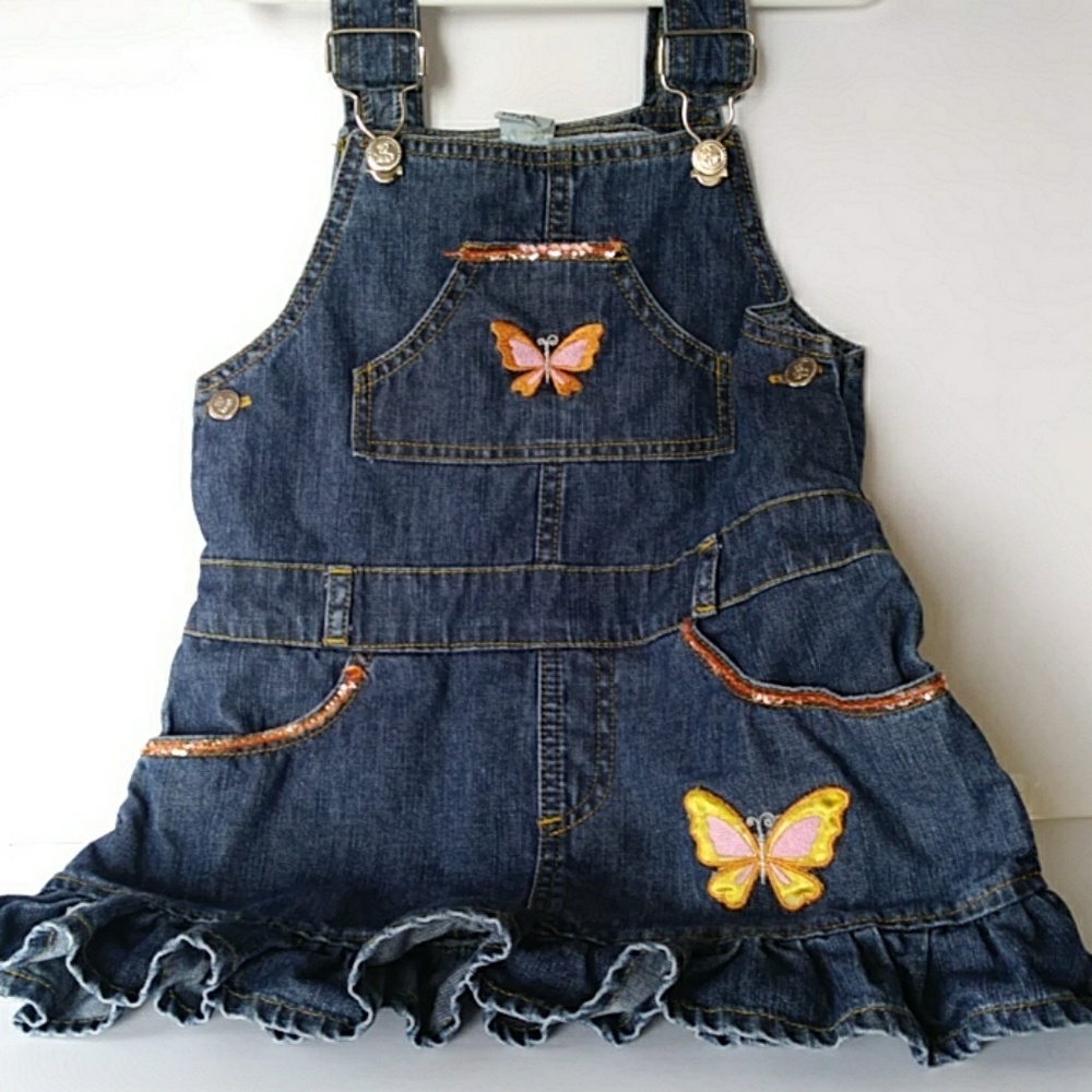 Toddler girls denim overall dress
